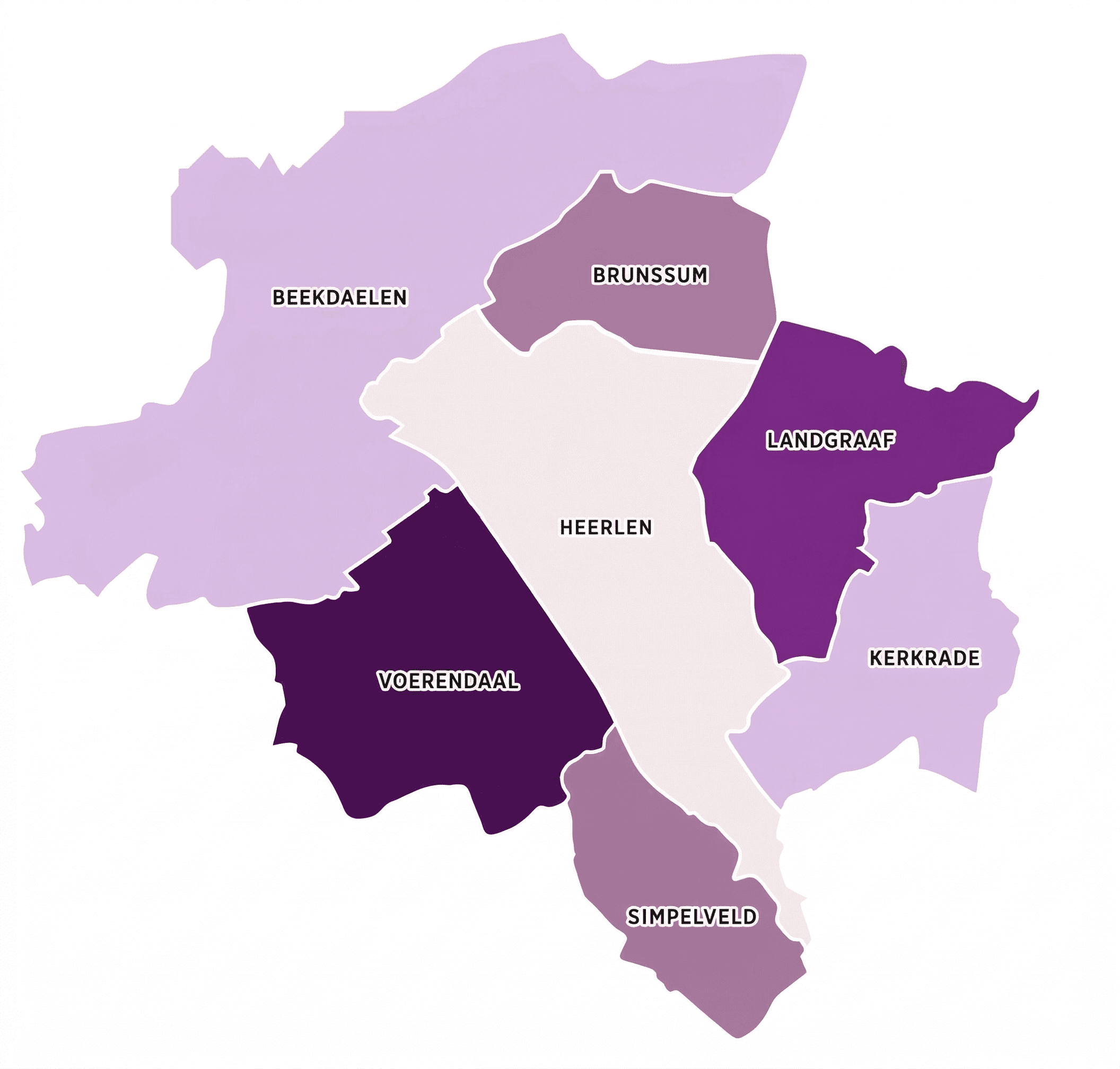 Kaart van regio Parkstad